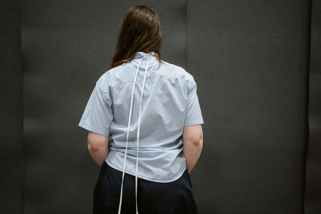 “SCRUNCHED,, upcycled shirt
