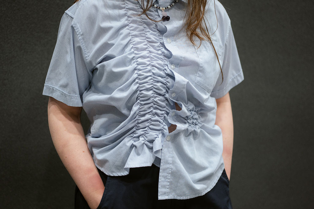 “SCRUNCHED,, upcycled shirt