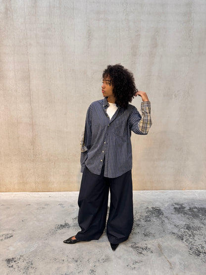 “DETACHABLE SLEEVE,, upcycled shirt