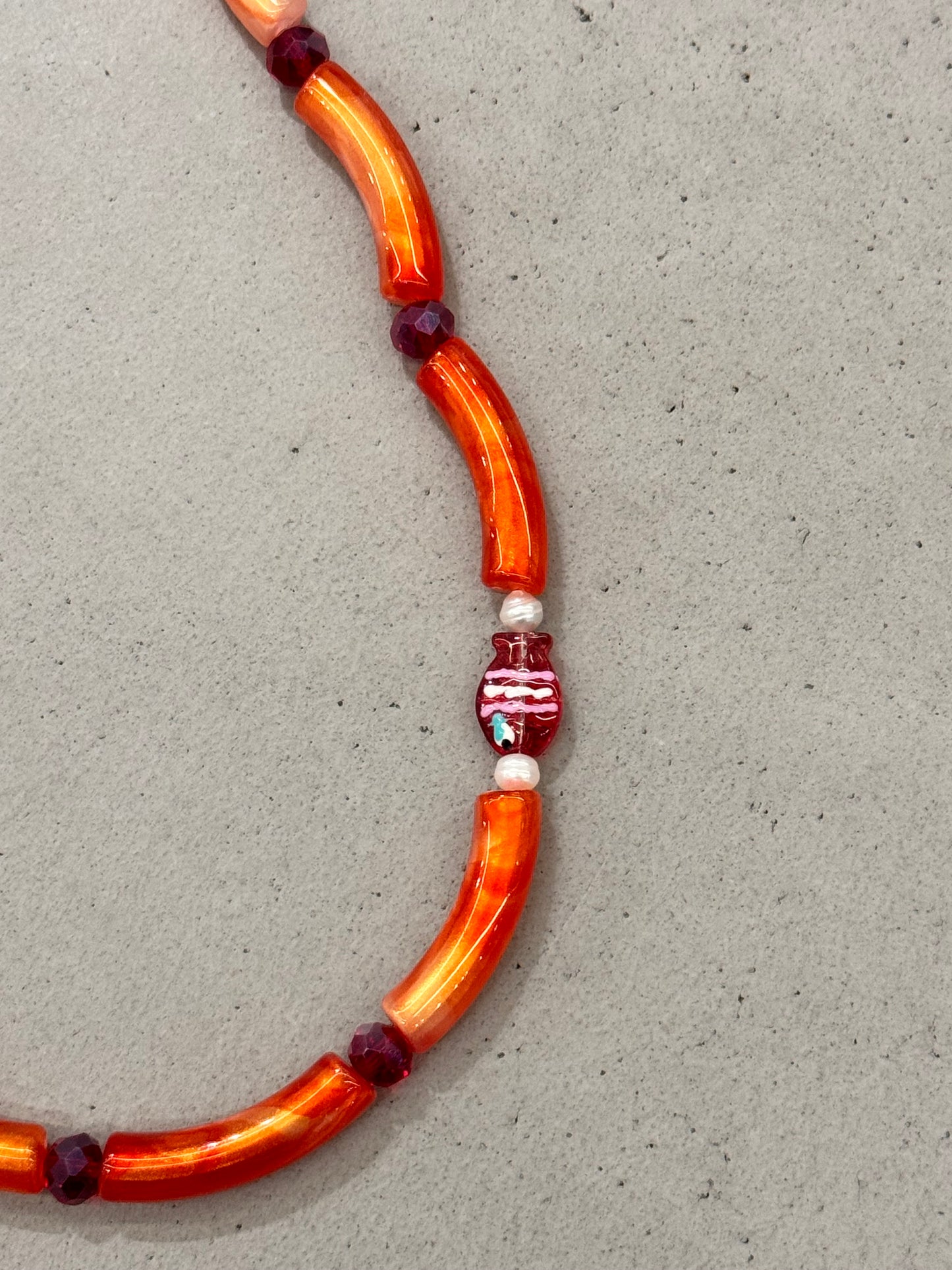 ORANGE FISH bag charm