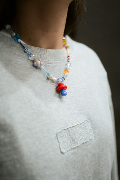 CHUNKY RAINBOW MUSHROOM necklace