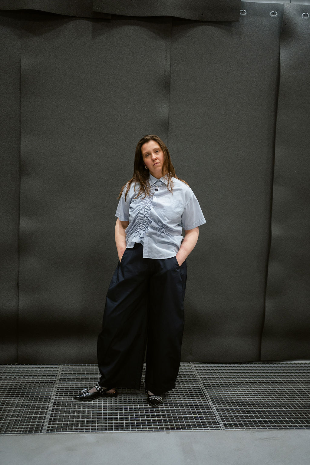 “SCRUNCHED,, upcycled shirt