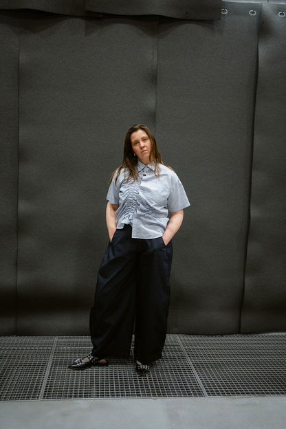 “SCRUNCHED,, upcycled shirt