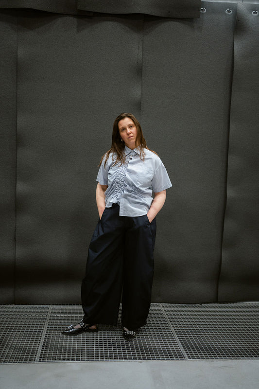“SCRUNCHED,, upcycled shirt