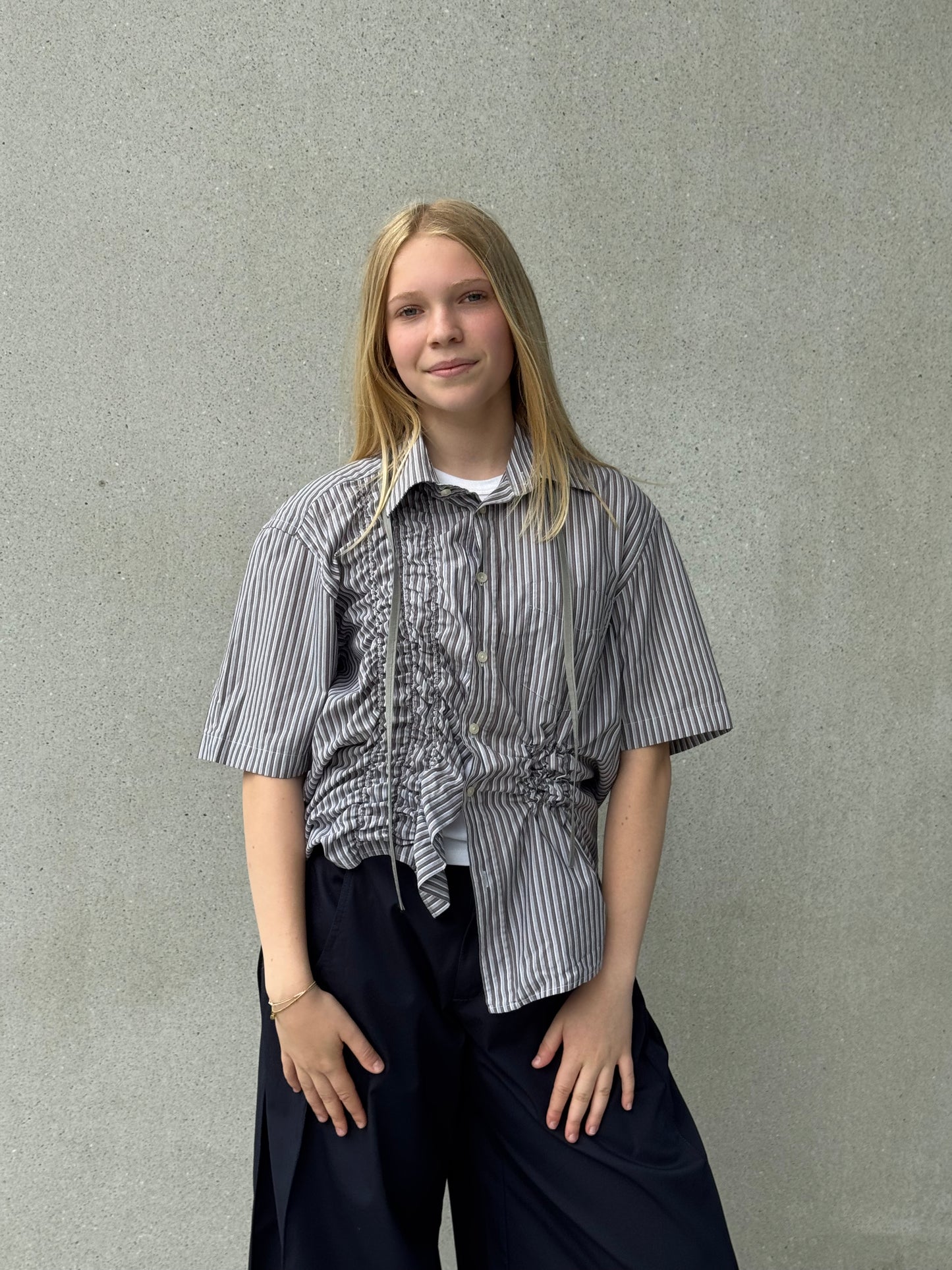 “SCRUNCHED,, upcycled shirt