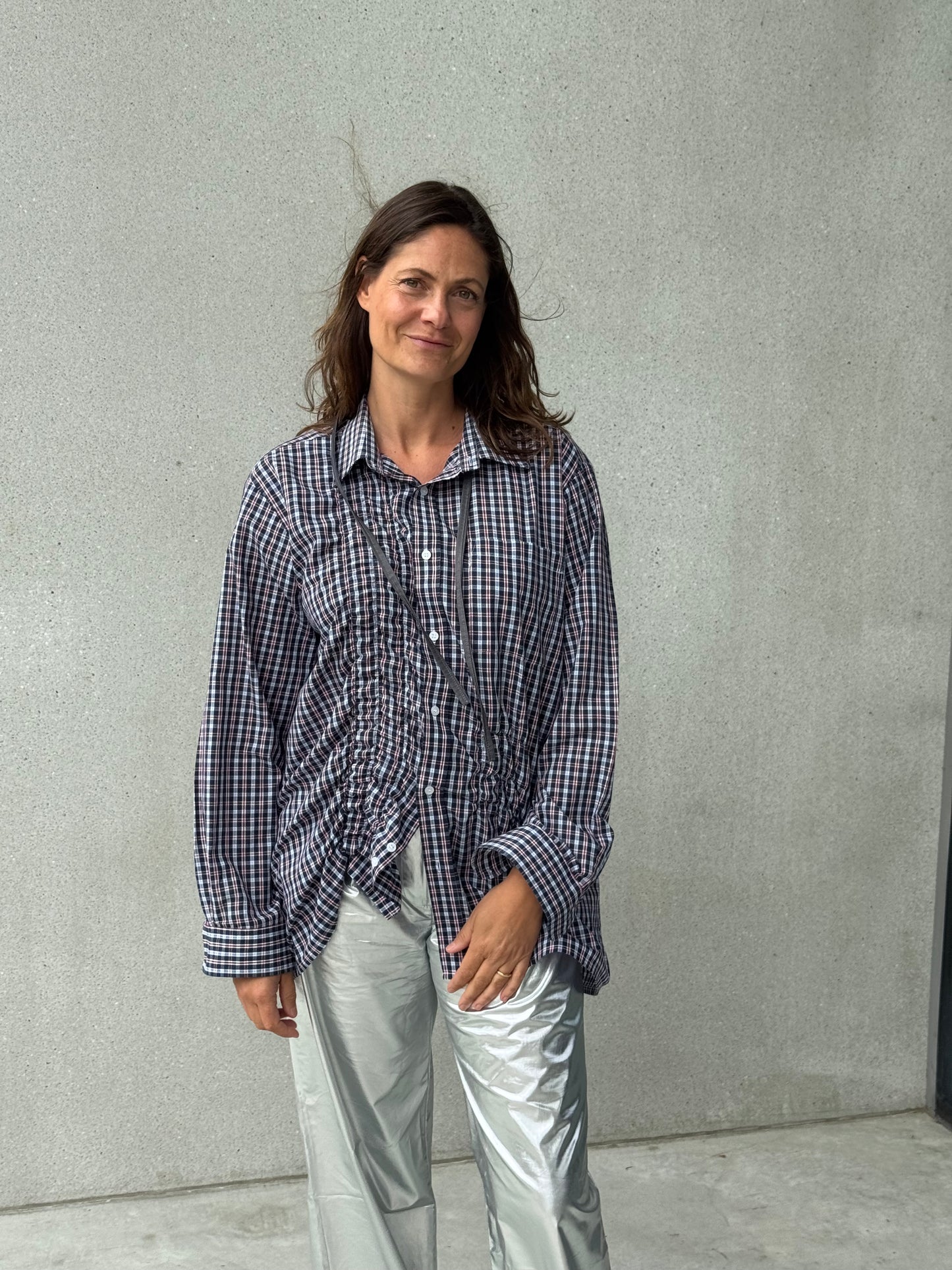 “SCRUNCHED,, upcycled shirt