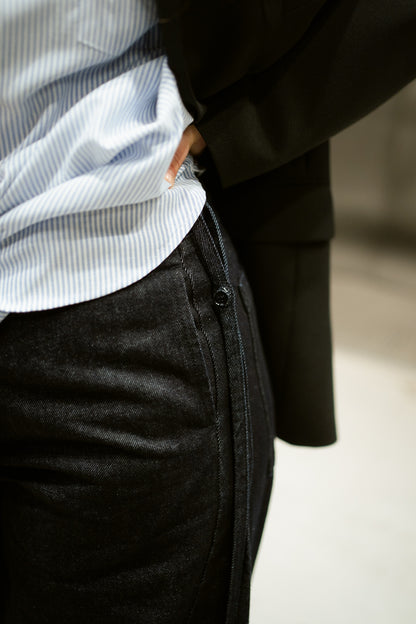 DRAWSTRING BARREL JEANS
