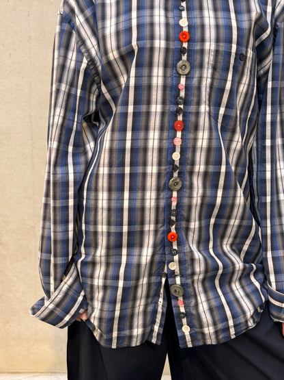 “BOLD BUTTONS,, upcycled shirt
