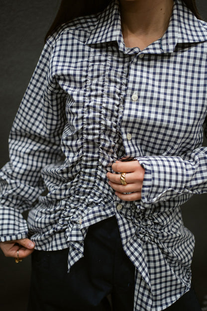 “SCRUNCHED,, upcycled shirt