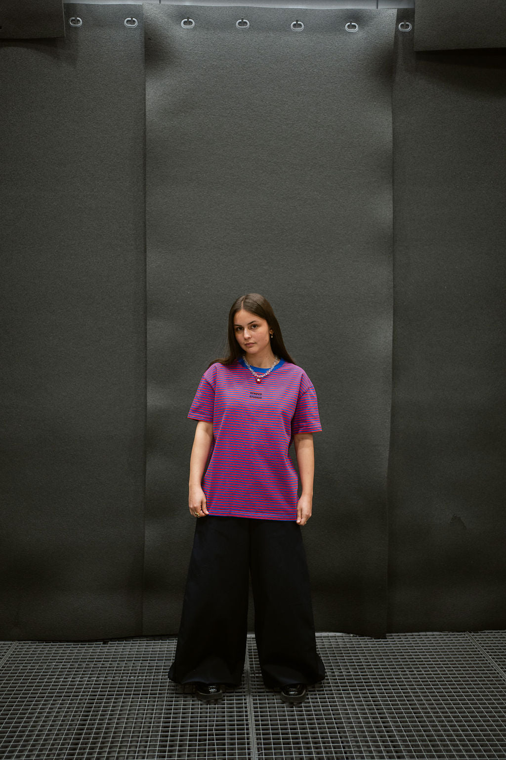 BLUE & RED STRIPED T-SHIRT