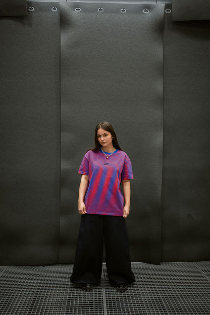 BLUE & RED STRIPED T-SHIRT
