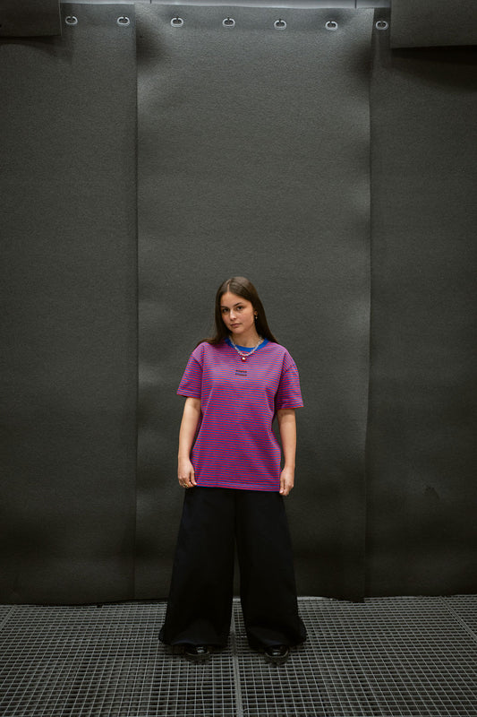 BLUE & RED STRIPED T-SHIRT