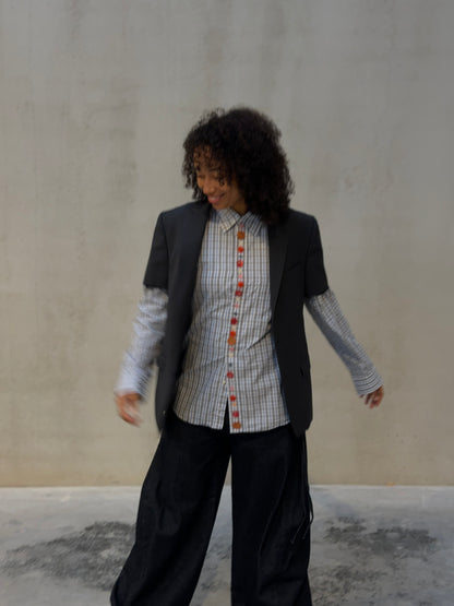 LA VESTE “À MANCHES COURTES” upcycled blazer