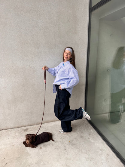 DRAWSTRING BARREL JEANS