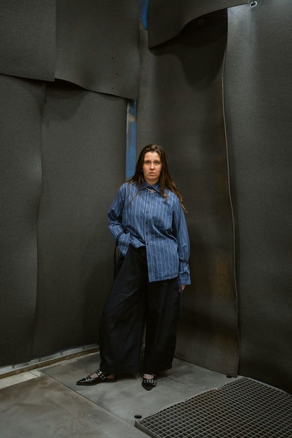 “DRAWSTRINGS,, upcycled shirt
