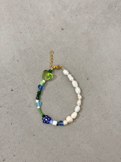 “GREEN HEART BRACELET ,,jewelry kit,,