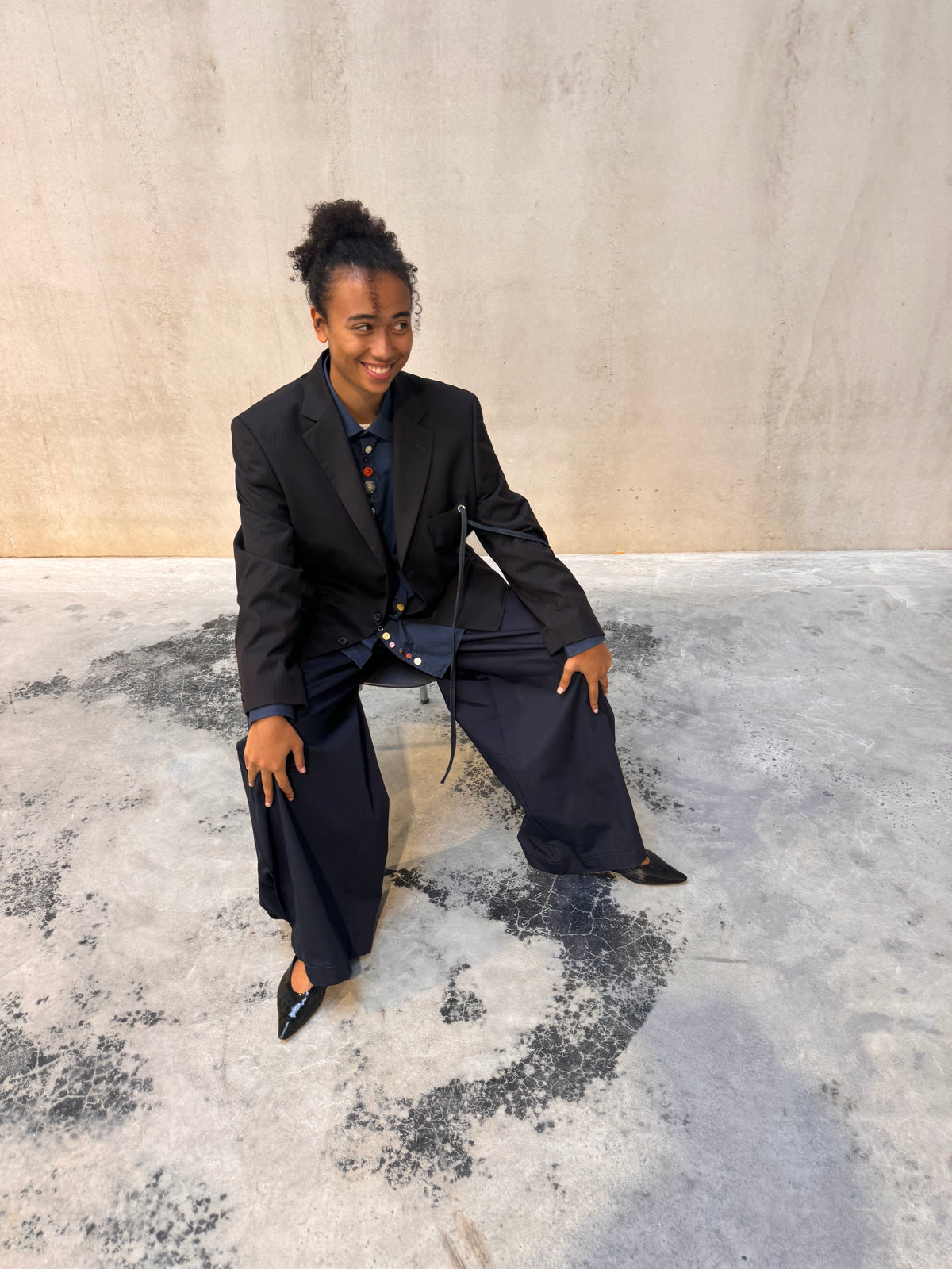 “DRAWSTRING,, upcycled blazer