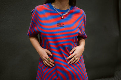 BLUE & RED STRIPED T-SHIRT