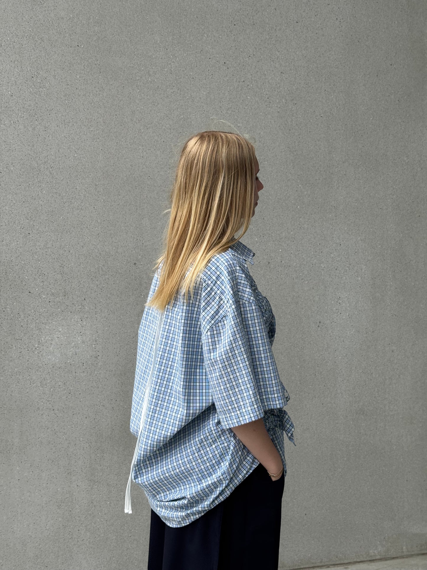 “SCRUNCHED,, upcycled shirt