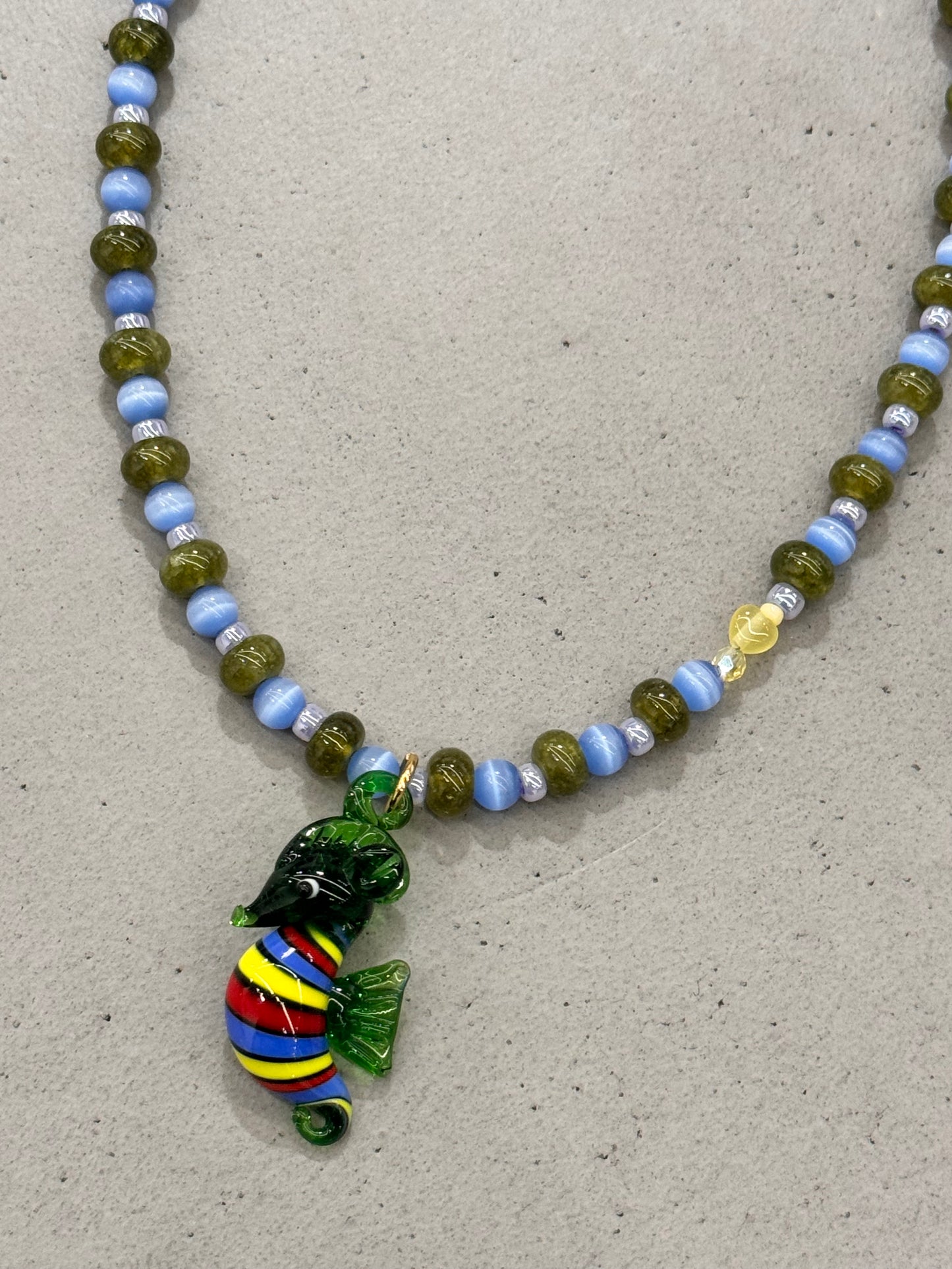 GREEN SEAHORSE necklace