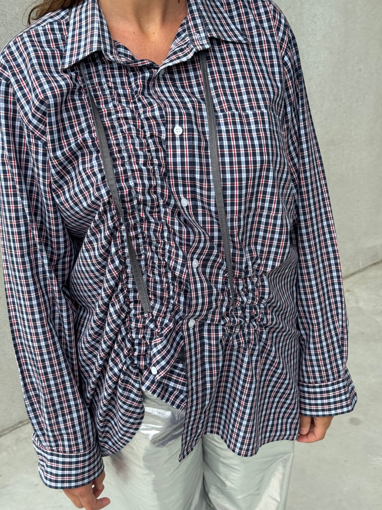 “SCRUNCHED,, upcycled shirt