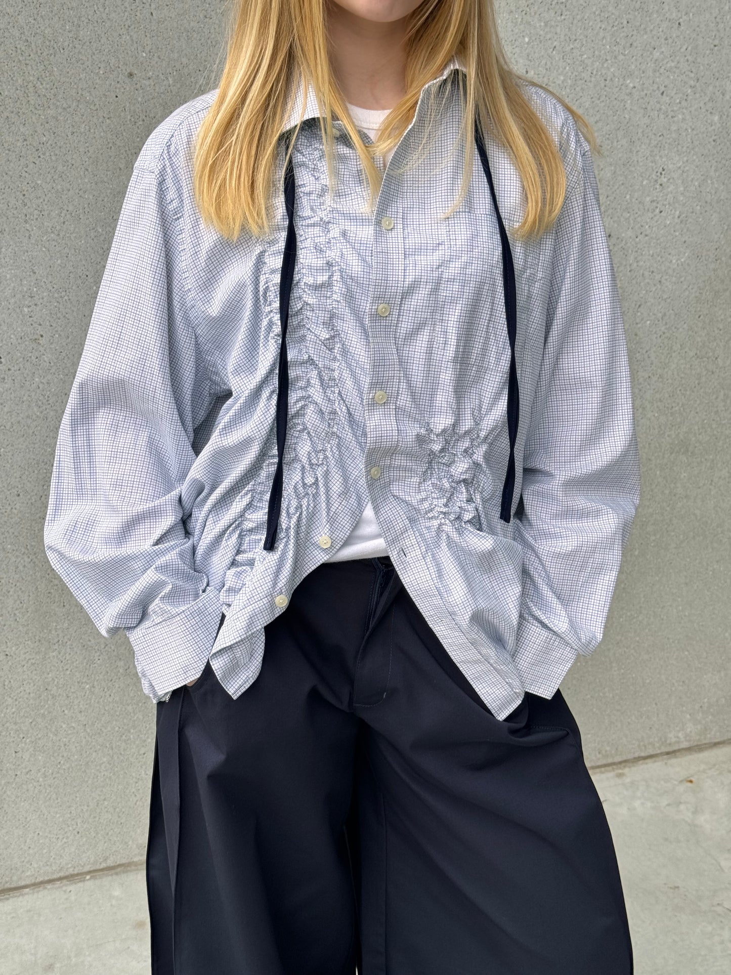 “SCRUNCHED,, upcycled shirt