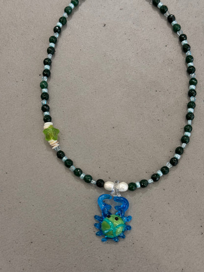 GREEN CRAB necklace