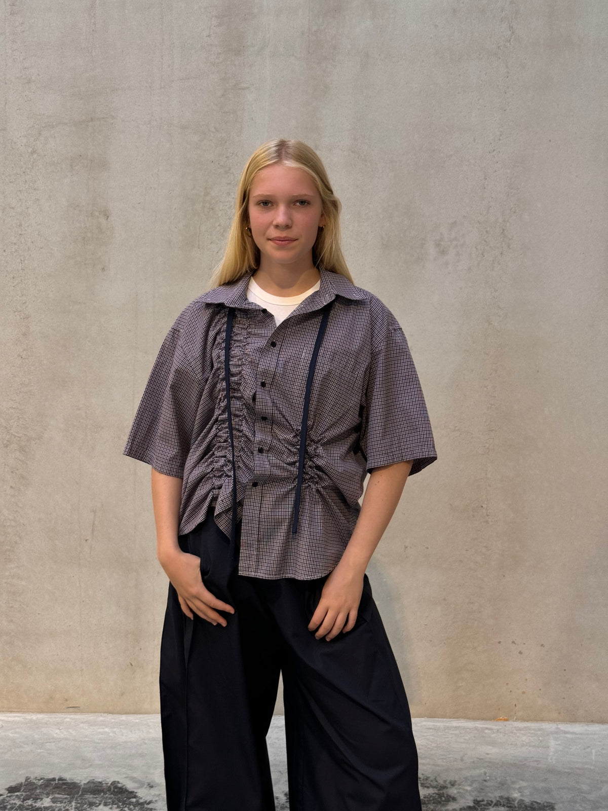 “SCRUNCHED,, upcycled shirt