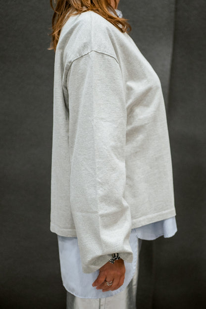 LOGO PATCH GREY WIDE long sleeve