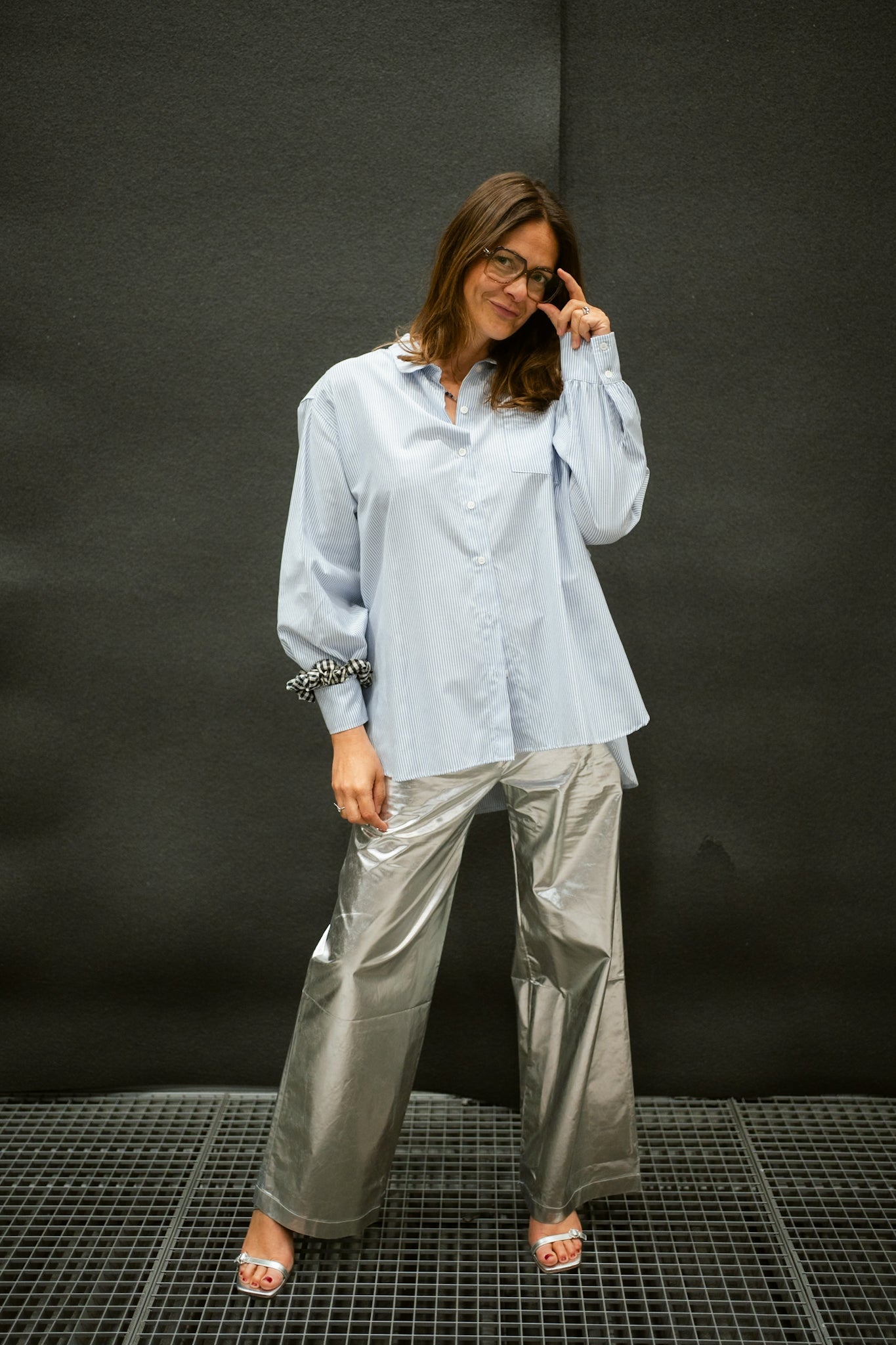 OVERSIZED STRIPED SHIRT blue