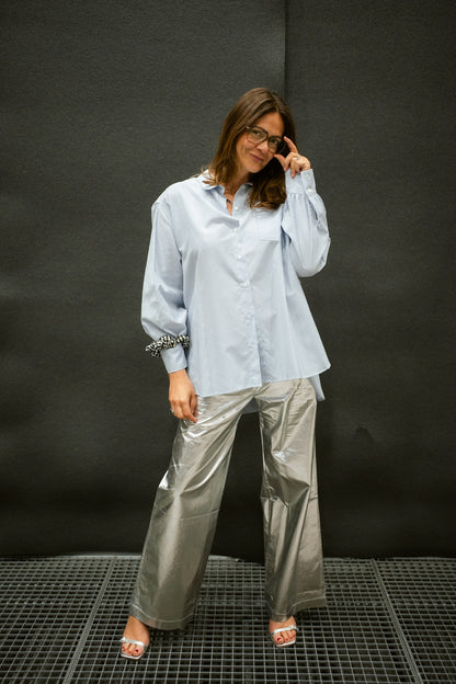 OVERSIZED STRIPED SHIRT blue
