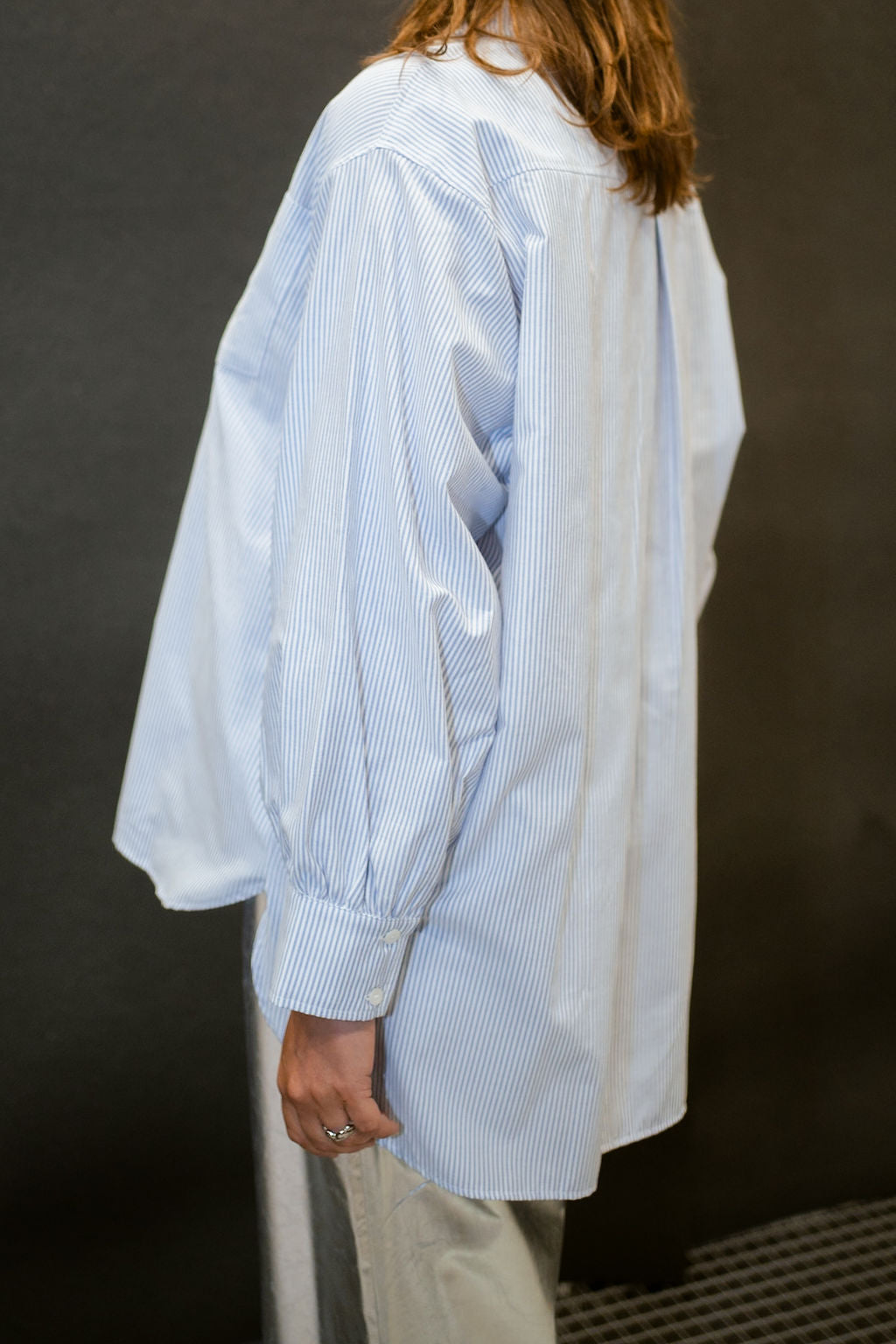 OVERSIZED STRIPED SHIRT blue