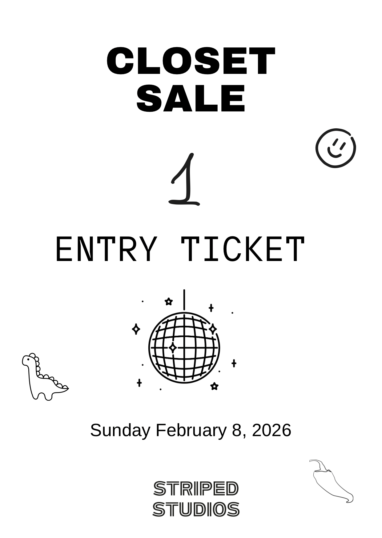 TICKET CLOSET SALE - February 8, 2026