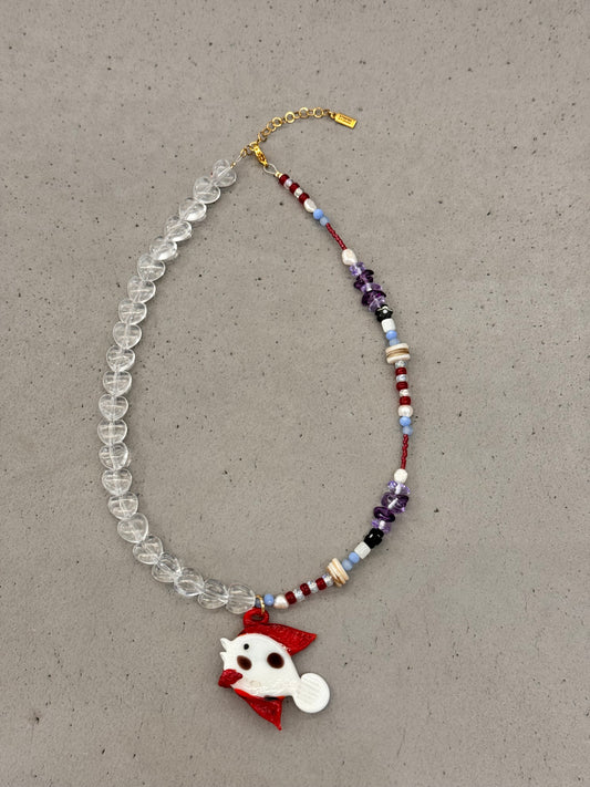WHITE FISH necklace
