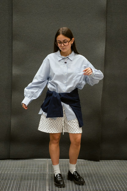 OVERSIZED STRIPED SHIRT blue