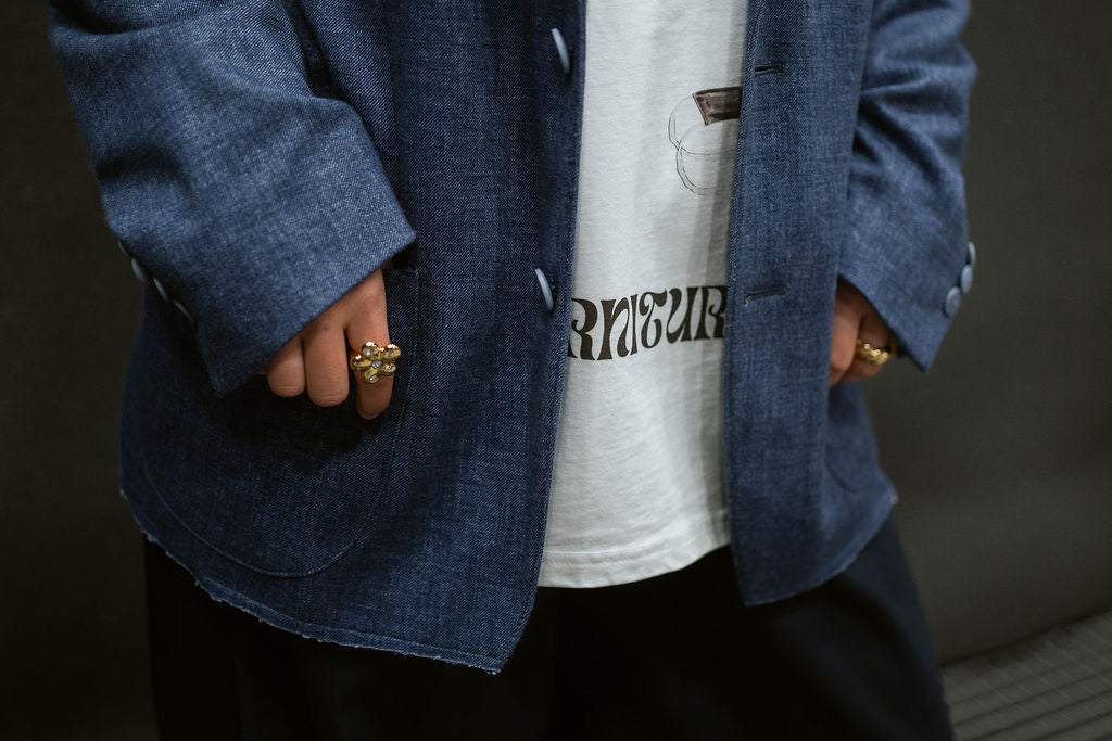 “RAW EDGE,, upcycled shirt