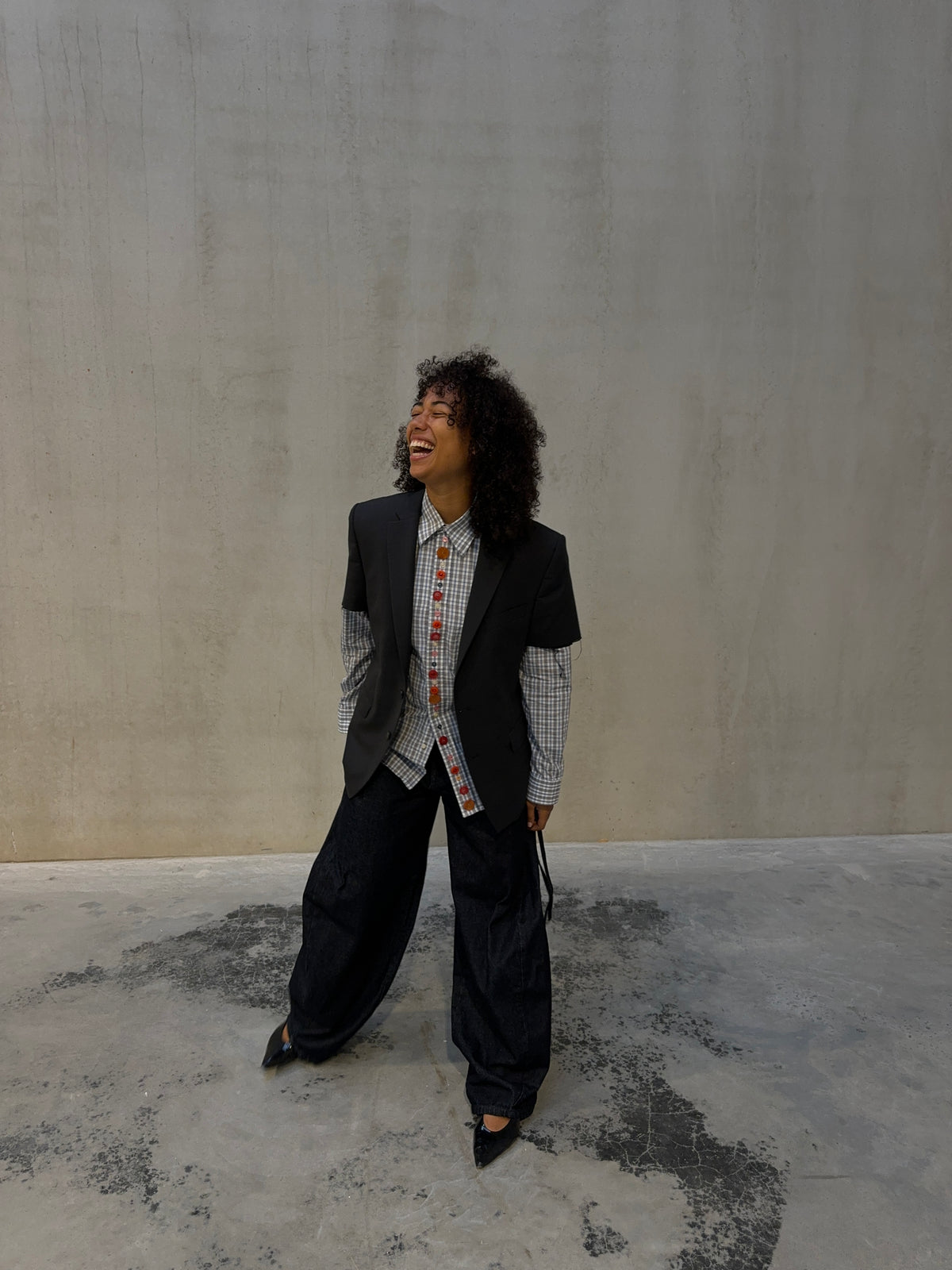 LA VESTE “À MANCHES COURTES” upcycled blazer